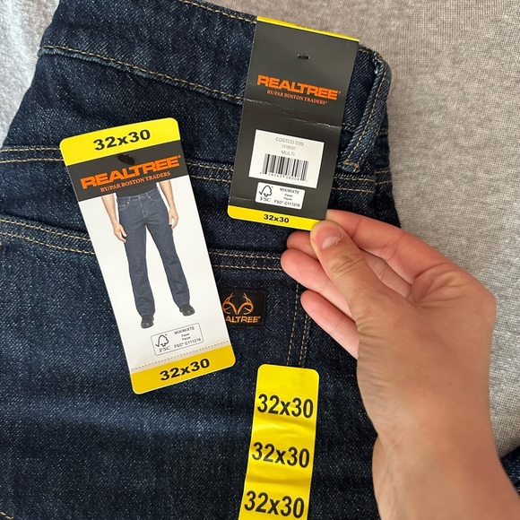 Realtree Blue Relaxed Fit Flannel Lined Jeans - Picture 3 of 4